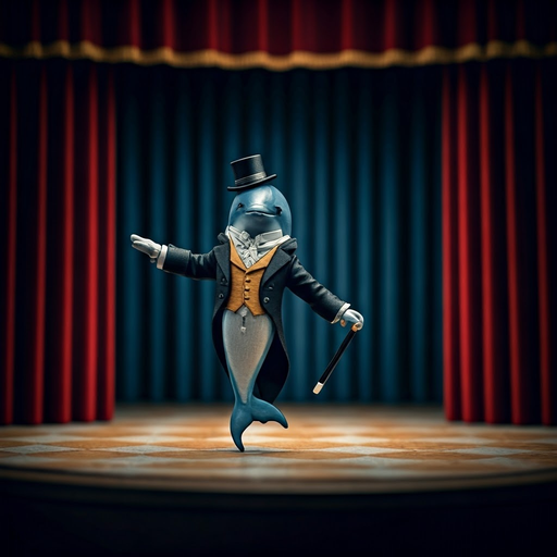 Dapper Dolphin Takes the Stage in Whimsical Performance