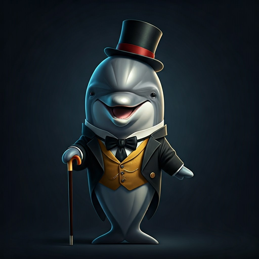 Dapper Dolphin: A Formal Affair with a Splash of Humor