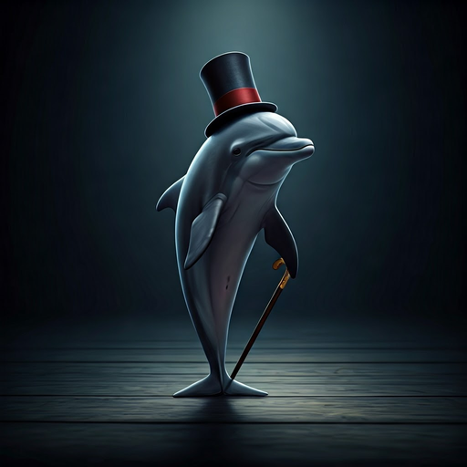 Dolphin in a Top Hat: A Whimsical Twist on Reality