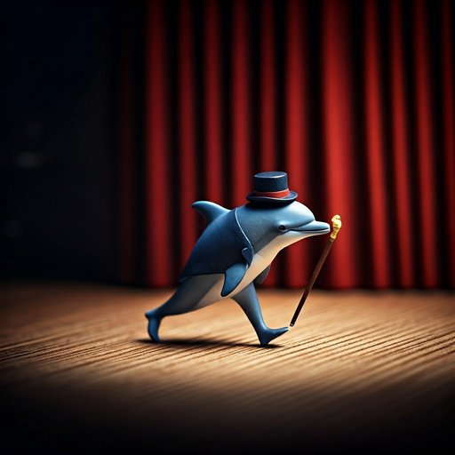 Dapper Dolphin Takes the Stage in Whimsical Performance