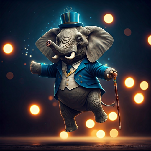 A Suitably Dapper Elephant Takes Flight