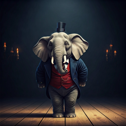 A Spotlight on Elegance: Elephant in Tuxedo Takes the Stage