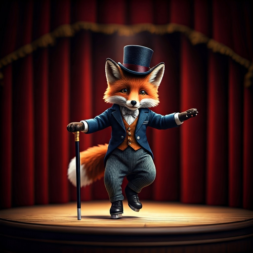 A Dapper Fox Takes the Stage in a Whimsical Performance