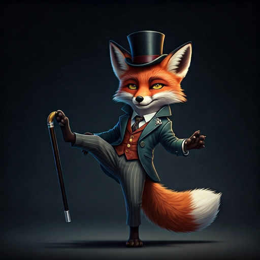 A Dash of Whimsy: A Suited Fox Strikes a Pose