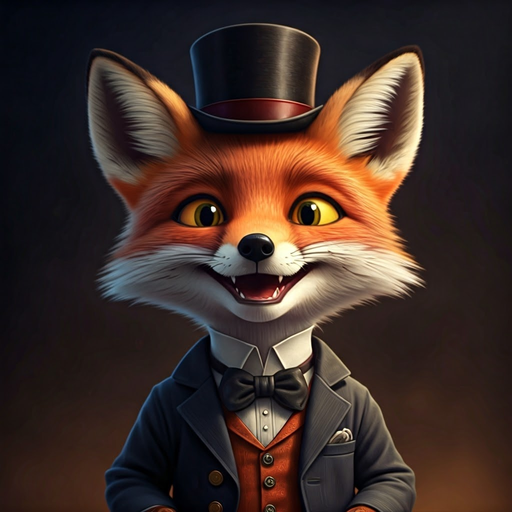 A Dapper Fox with a Playful Grin