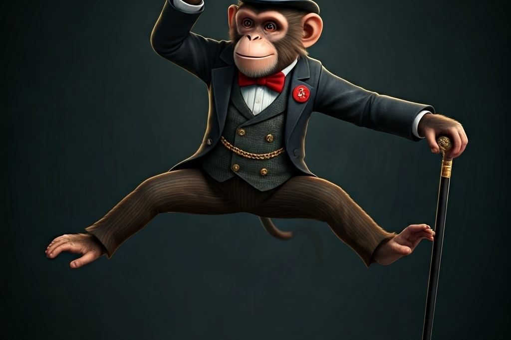 image from Tiny Characters, Big Personality: A Monkey's Tap Dance Extravaganza with Imagen-v3-fast