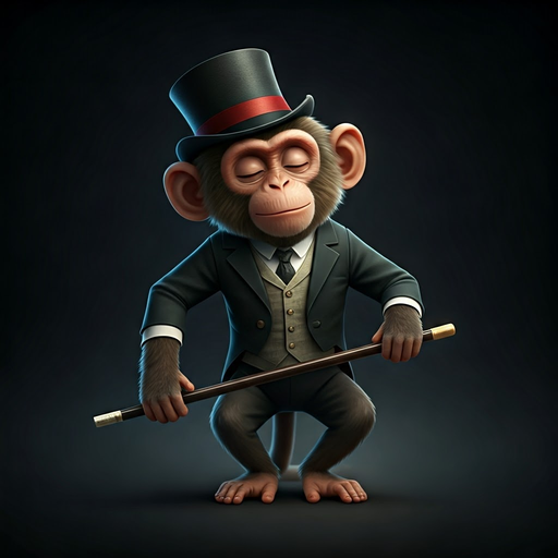 Dapper Monkey Takes a Stroll in the Night