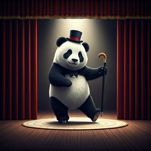 Panda Takes the Stage in a Whimsical Performance