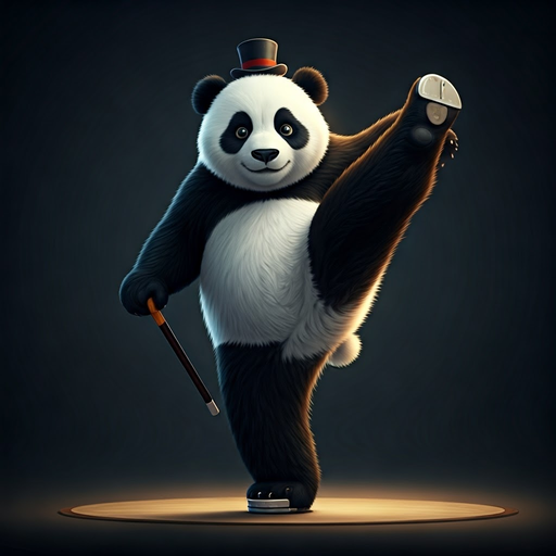 Panda Takes the Stage with a Whimsical High Kick!