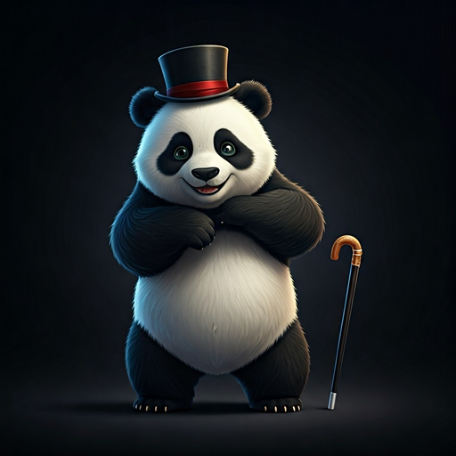 Charming Panda in a Top Hat Steals the Show