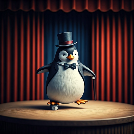 Tuxedoed Penguin Steals the Show with Playful Charm