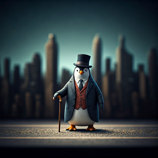 Penguin in a Suit Takes on the City