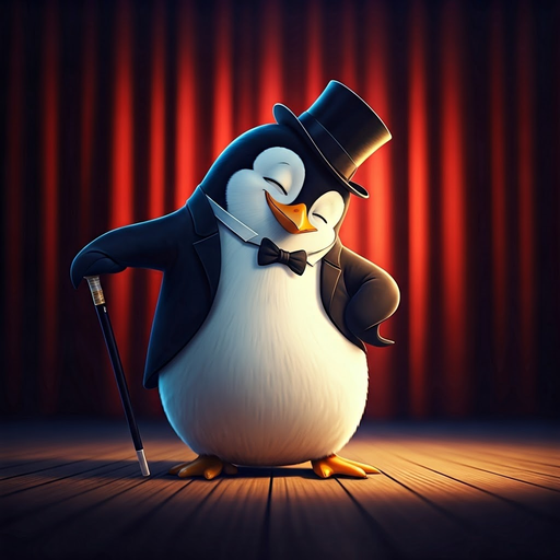 Tuxedoed Penguin Takes the Stage in Whimsical Charm