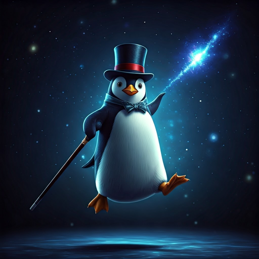 Penguin’s Magical Leap: A Whimsical Adventure