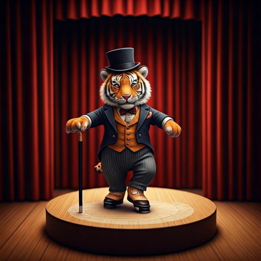 Tiger in Tuxedo Steals the Show with Whimsical Performance