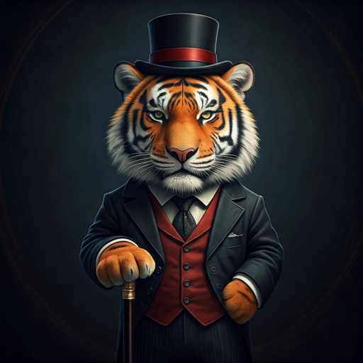 The Dapper Tiger: A Whimsical Blend of Wild and Formal