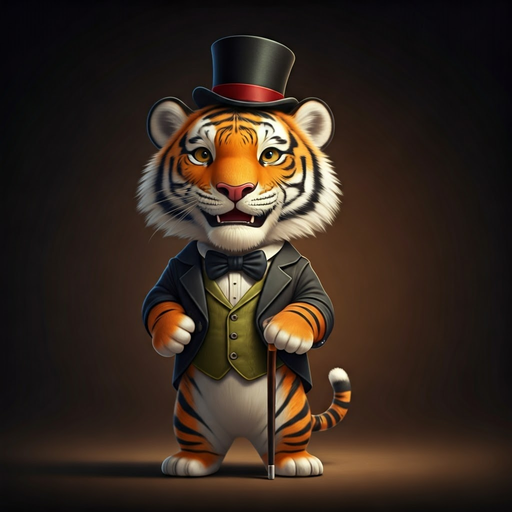 Tuxedoed Tiger: A Whimsical Blend of Class and Wild