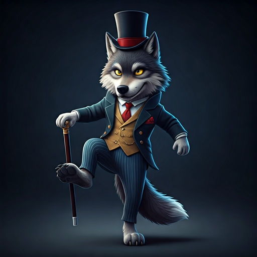 A Wolf in Fine Attire: Playful Whimsy in a Single Pose