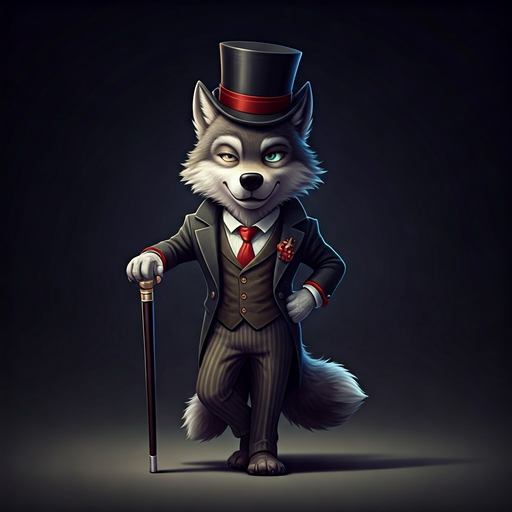 A Wolf in Fine Attire: Playful Sophistication Meets Intrigue