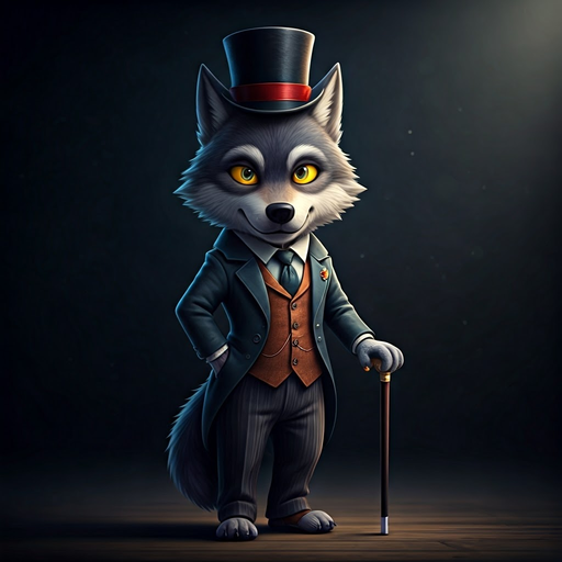 The Wolf in Formal Attire: A Mysterious and Whimsical Portrait