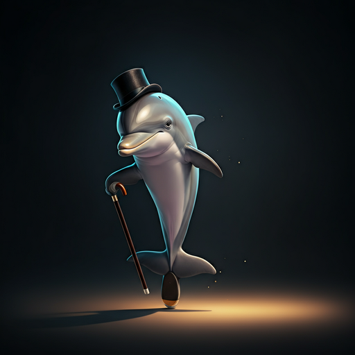 Dapper Dolphin Defies Gravity with a Top Hat and Cane