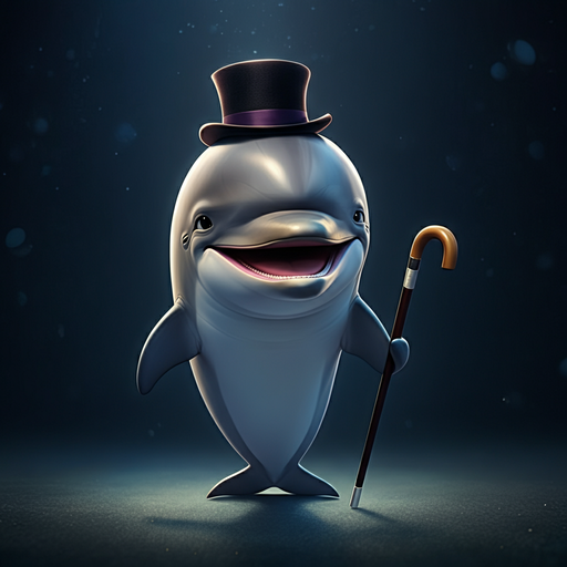 A Spotlight on Whimsy: A Cartoon Dolphin Takes the Stage