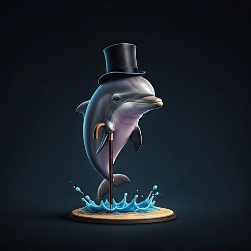 Dapper Dolphin Takes a Dip in Whimsy