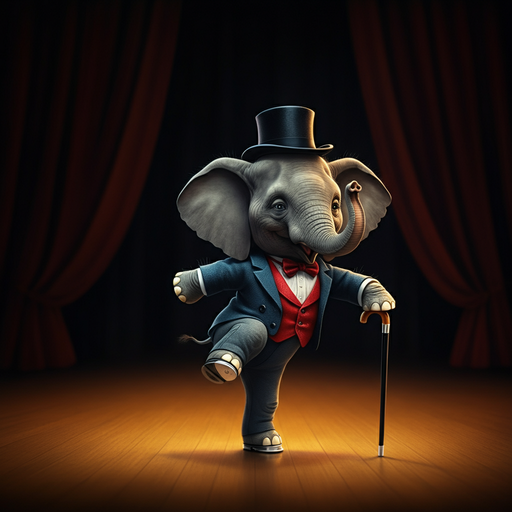 Tuxedoed Elephant Tap Dances His Way into Your Heart