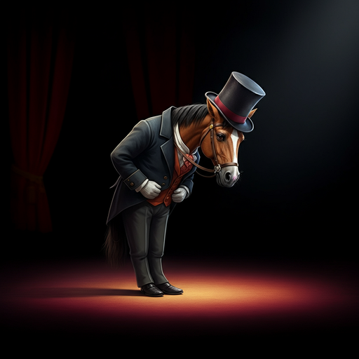 A Horse in a Tuxedo Takes a Bow: Whimsical Elegance on Stage