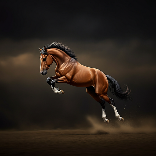 A Burst of Power: Horse Leaps Through the Dust