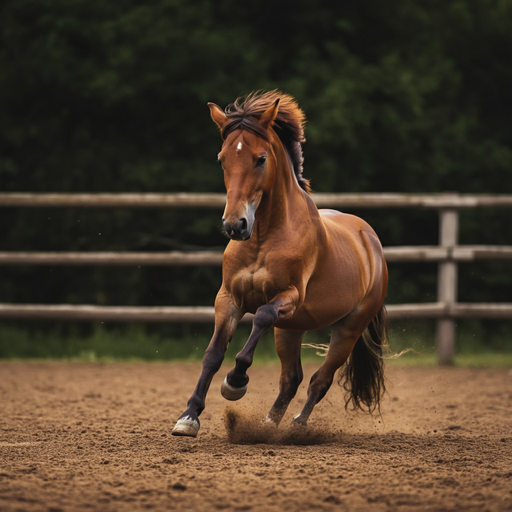 A Burst of Energy: Brown Horse Races Towards You