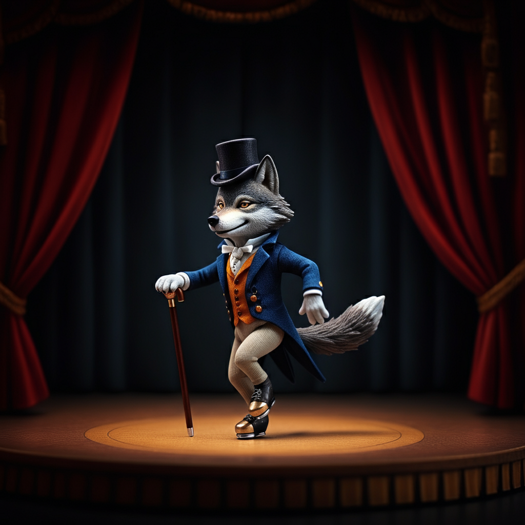 Tiny Characters: A Wolf's Tap Dancing Debut with Imagen-v3