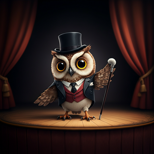 A Dapper Owl Takes the Stage