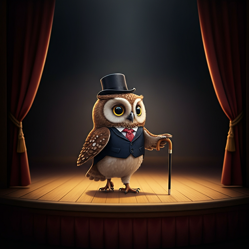 Owl in a Suit Takes the Stage