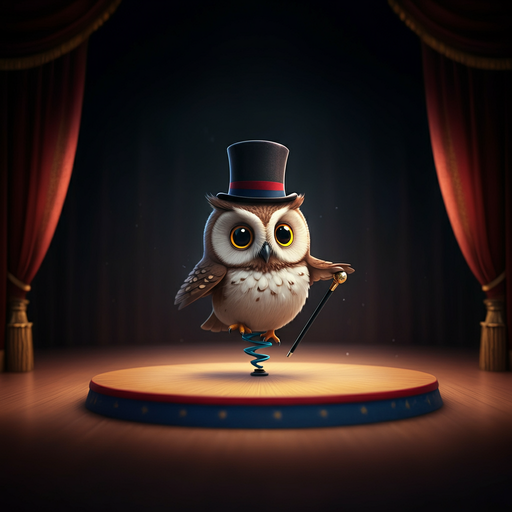 Top Hat Owl Takes the Stage for a Whimsical Performance