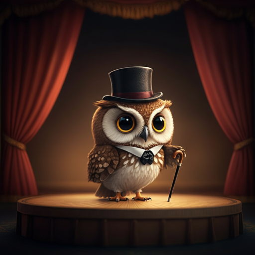 A Dapper Owl Takes the Stage