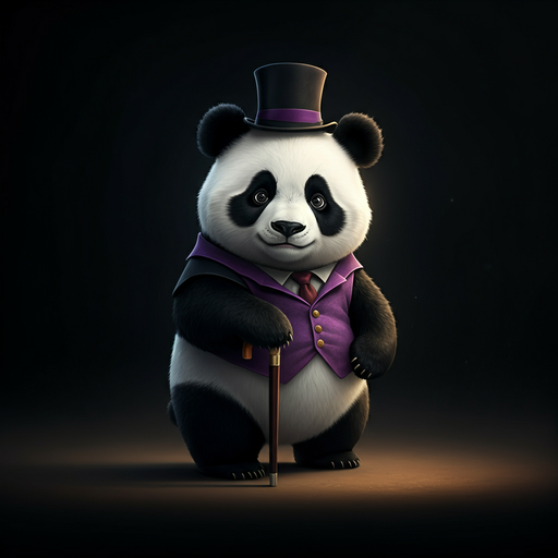 Dapper Panda Takes the Stage in Whimsical Spotlight