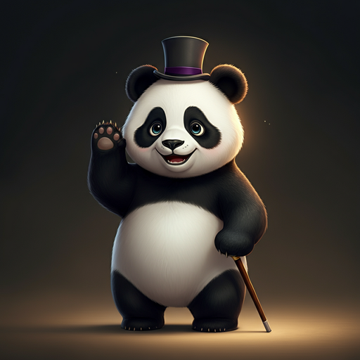 Top Hat Panda Steals the Show with Whimsical Charm