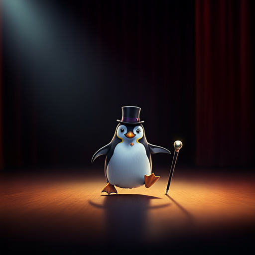 Penguin Takes the Stage in a Whimsical Performance