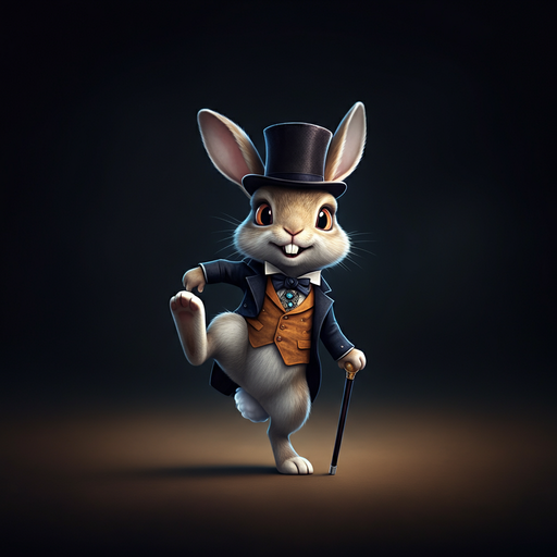 Dapper Rabbit Strikes a Pose in Whimsical Portrait