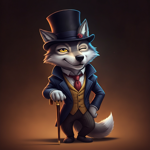 A Wolf in Fine Attire, Ready for Mischief